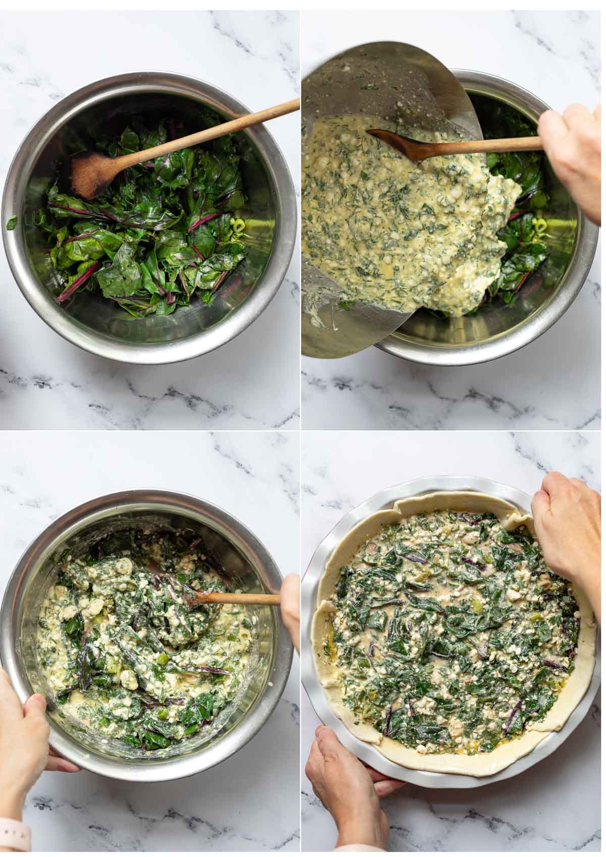 Zubereitung von Grüne Gemüsequiche mit Feta