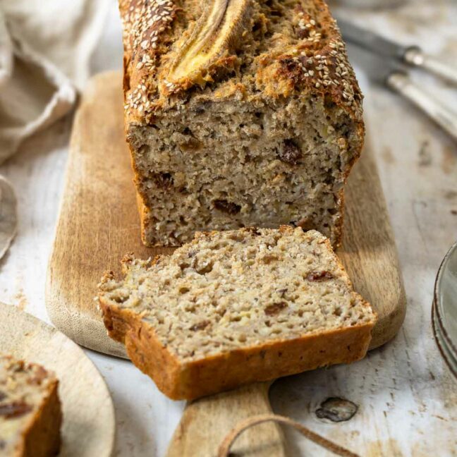 Bananenbrot Rezept mit Dinkelmehl und wenig Zucker